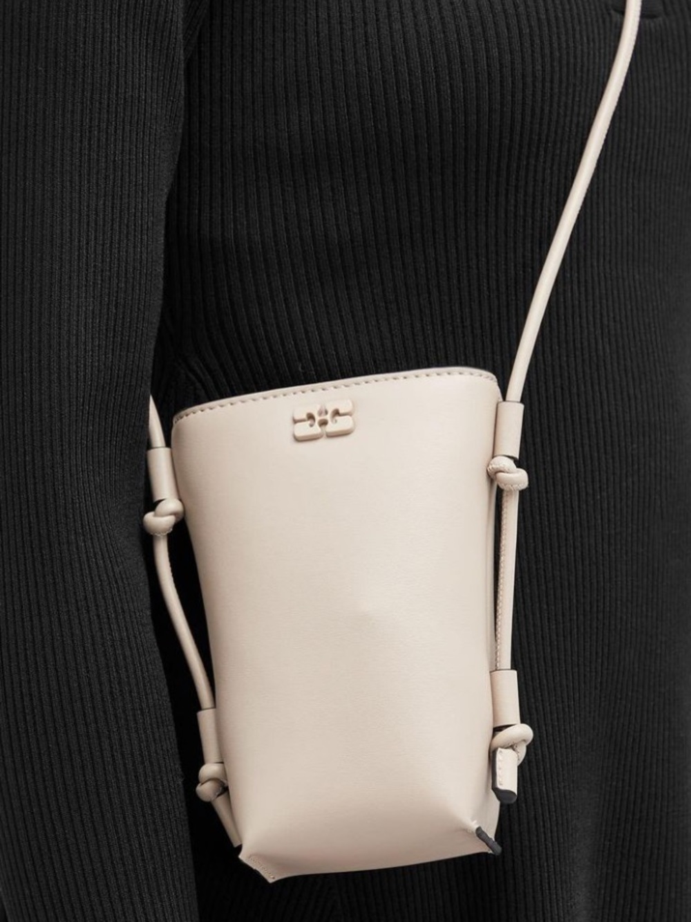 Ganni Small Crossbody Bag in Soft Cream